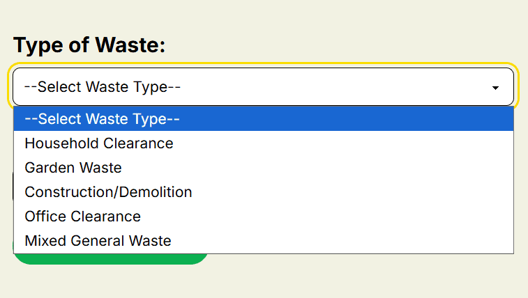 J&J Franks Skip Hire Calculator.